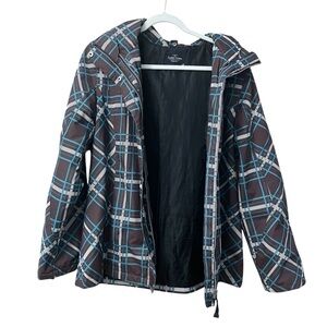 Faded Glory Women’s Snow Brown Plaid Jacket Size M